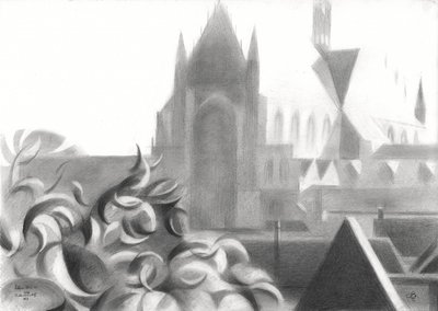 Garten einer gotischen Kathedrale von Corné Akkers