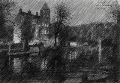 Nacht Schloss Skizze von Corné Akkers