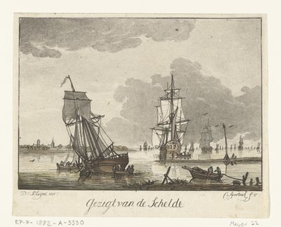 Ansicht der Schelde mit Segelschiffen von Cornelis Apostool