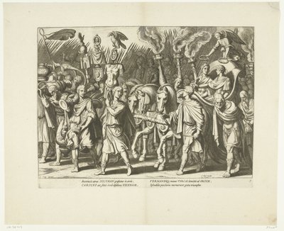 Triumphwagen von Karl V. und Ferdinand nach der Befreiung Wiens von den Türken, ca. 1532 von Cornelis Boel