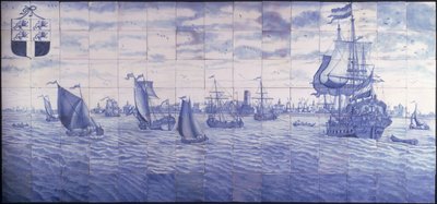 Ein Panoramablick auf den Hafen von Rotterdam, um 1700 von Cornelis Boumeester