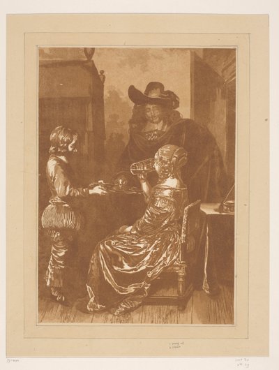 Heer und Dame met Page von Cornelis Brouwer