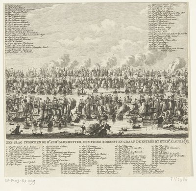 Seeschlacht bei Kijkduin, 1673 von Cornelis Brouwer