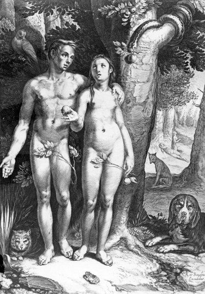 Versuchung des Menschen, graviert von Jan Saenredam, um 1605 von Cornelis Cornelisz van Haarlem