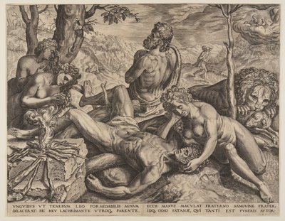 Adam und Eva beklagen den Tod von Abel von Cornelis Cort