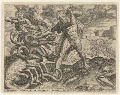 Herkules besiegt die Hydra von Lerna von Cornelis Cort