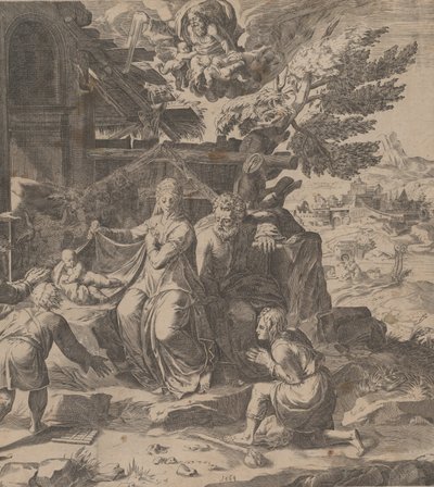 Die Anbetung der Hirten, 1569 von Cornelis Cort