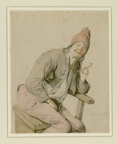 Sitzender Bauer mit Pfeife in der Hand von Cornelis Dusart