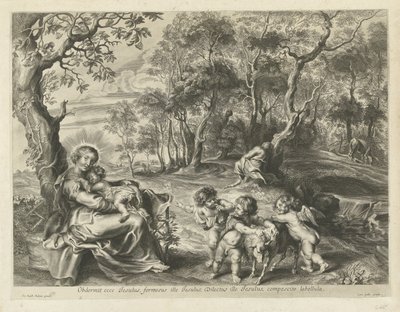 Ruhe auf der Flucht nach Ägypten von Cornelis Galle (I) (possibly)