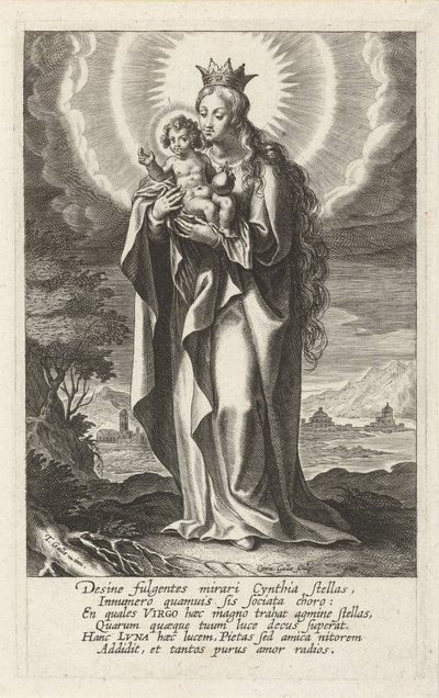 Gekrönte Maria mit Kind von Cornelis Galle (I)