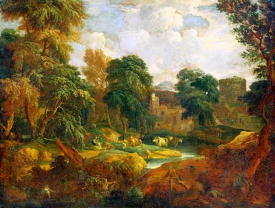 Flämische Landschaft, 17. oder frühes 18. Jahrhundert von Cornelis Huysmans