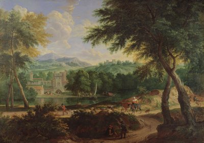 Landschaft mit einer Schafherde von Cornelis Huysmans