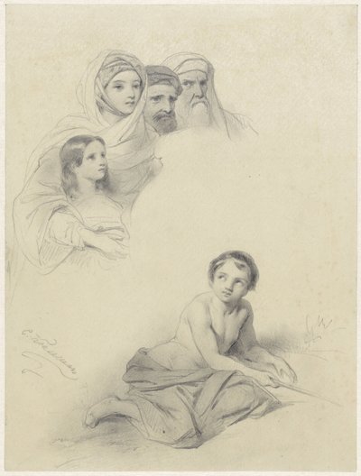 Studien von Kindern und einigen Erwachsenen von Cornelis Kruseman