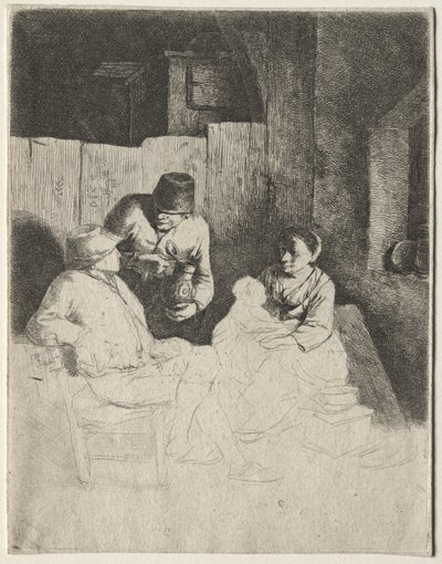 Die Mutter sitzt in einem Gasthaus, Mitte 1600er von Cornelis Pietersz Bega