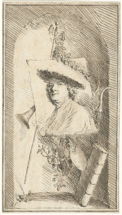 Selbstporträt von Cornelis Ploos van Amstel von Cornelis Ploos van Amstel (signed by artist)