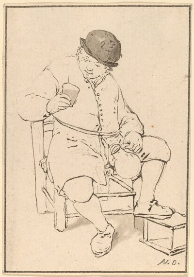 Sitzender Bauer mit Krug, ca. 1763 von Cornelis Ploos van Amstel
