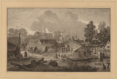 Dorf mit Teich von Cornelis Ploos van Amstel