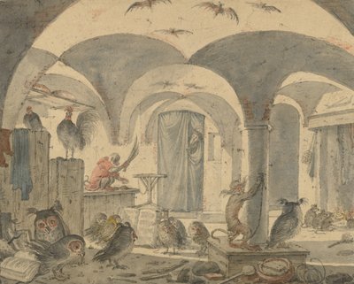 Ein verzauberter Keller mit Tieren von Cornelis Saftleven