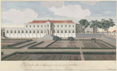Das Gouverneurshaus mit dem Garten in Colombo auf Ceylon von Cornelis Steiger