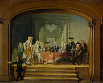 Regenten des Aalmoezeniersweeshuis Waisenhauses in Amsterdam, 1729 von Cornelis Troost