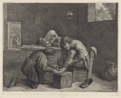Mann bei einem Arzt von Cornelis Visscher (II)