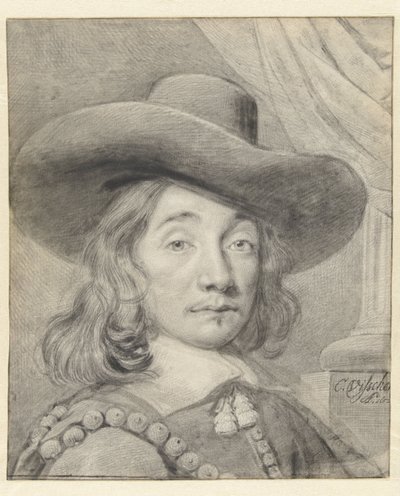 Selbstporträt mit Hut von Cornelis Visscher (II)