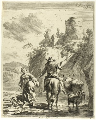 Die Überquerung des Flusses von Cornelis Visscher