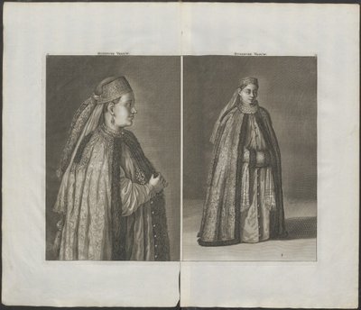 Russische Frau Aus: Reizen over Moskovië, 1711 von Cornelis de Bruijn