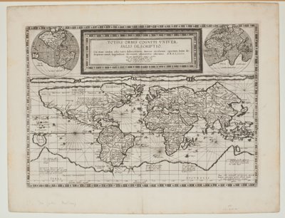 Totius Orbis Cogniti Universalis Descriptio, Antwerpen, 1593 von Cornelis de Jode