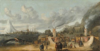 Die Walölraffinerie in der Nähe des Dorfes Smerenburg von Cornelis de Man
