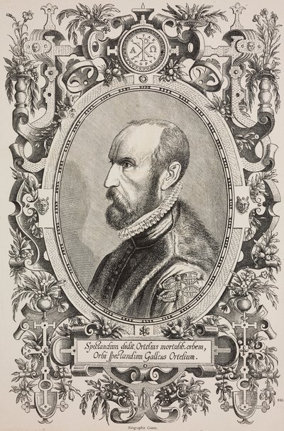 Porträt von Abraham Ortelius (1528-1598), Gravur von Cornelius Galle der Ältere (1576-1650) aus L