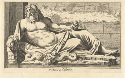 Statue von Neptun am Brunnen auf dem Kapitol in Rom von Cornelis van Dalen (I)