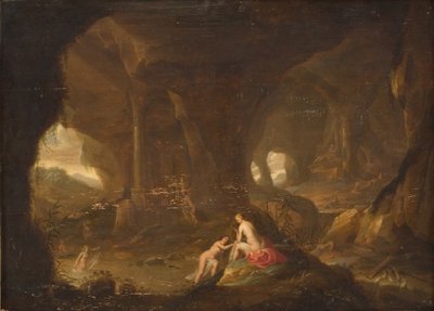 Badende Nymphen in einer Landschaft von Cornelis van Poelenburch