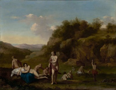 Landschaft mit badenden Nackten von Cornelis van Poelenburgh