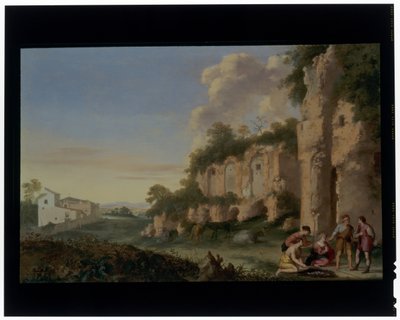 Kartenspieler in einer Landschaft von Cornelis van Poelenburgh or Poelenburch