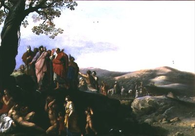 Moses schlägt Wasser aus den Felsen von Cornelis van Poelenburgh or Poelenburch