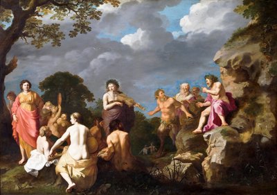 Der musikalische Wettstreit zwischen Apollo und Marsyas, 1630 von Cornelis van Poelenburgh or Poelenburch