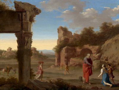 Der Prophet Elija und die Witwe von Zarpat, um 1630 von Cornelis van Poelenburgh or Poelenburch
