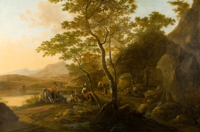 Landschaft mit Figuren, c.1655-1710 von Cornelis van Swanenburgh