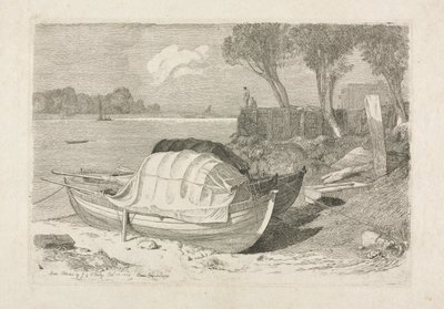 Zwei gestrandete Fischerboote, 1809 von Cornelius Varley