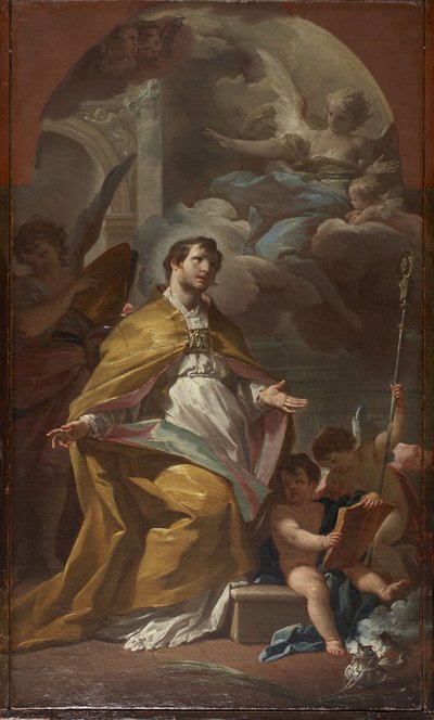 Bischof Heiliger im Gebet von Corrado Giaquinto