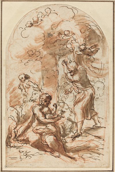 Studie für die "Madonna della Scodella" (recto) von Correggio