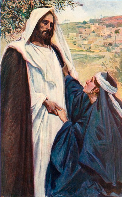 Begegnung von Jesus und Martha von Corwin Knapp Linson
