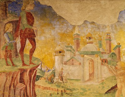 Triumph der Ceres, Szene aus dem Monat August, zugeschrieben Cosimo Tura und Meister von Ercole, Fresko, Nordwand, Halle der Monate, Palazzo Schifanoia, Ferrara, Detail, Italien, ca. 1470 von Cosimo (attr. to) Tura