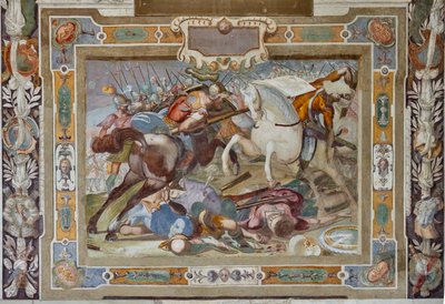 Schlachtenszene, aus den Taten von Gottfried von Bouillon bei der Eroberung Jerusalems, ca. 1589-94 von Cosimo Daddi