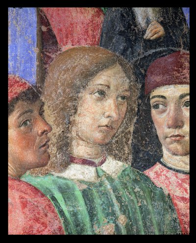 Die Prozession des Bischofs vor der Kirche von S. Ambrogio (Detail) von Cosimo Rosselli
