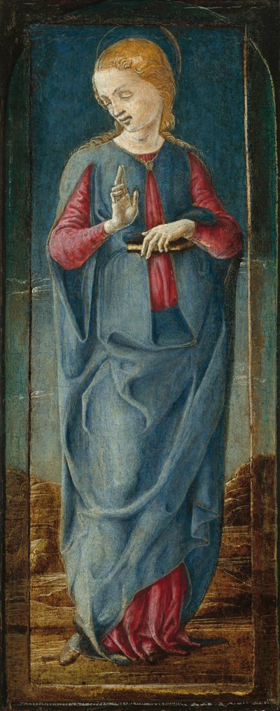 Die Verkündigung der Jungfrau [mittleres rechtes Panel], ca. 1470-1480 von Cosmè Tura