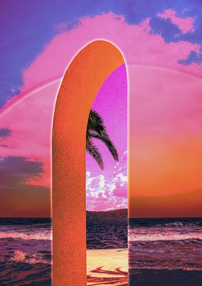 Rosa Himmel Strandbogen von CosmoZach
