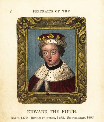 Porträt von König Edward dem Fünften, Edward V. von England, geboren 1470, begann die Herrschaft 1483 und erstickt 1483 von Cosmo Armstrong