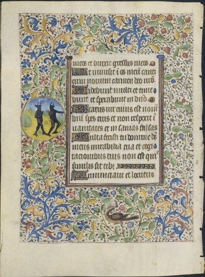 Blatt aus einem Stundenbuch: Zwei Teufel verso, ca. 1460 von Coëtivy Master